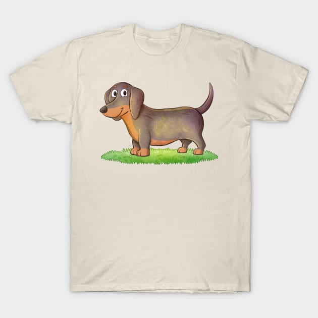 Dachshund hand Drawn T-Shirt by Mako Design 